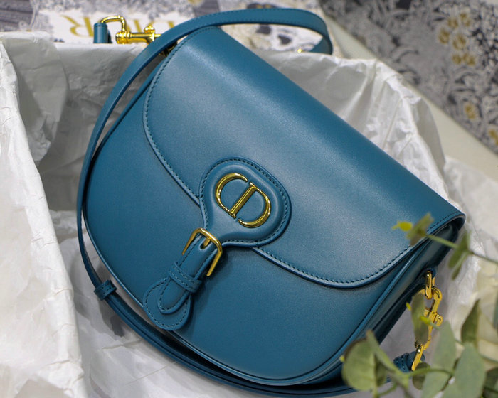 Medium Dior Box Calfskion Bobby Bag Blue M9319