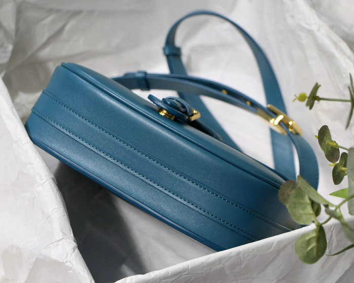 Medium Dior Box Calfskion Bobby Bag Blue M9319