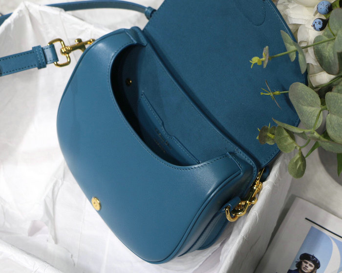 Medium Dior Box Calfskion Bobby Bag Blue M9319