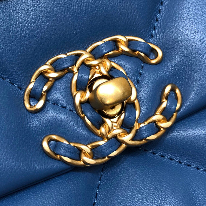 Chanel 19 Lambskin Flap Bag Blue AS1160