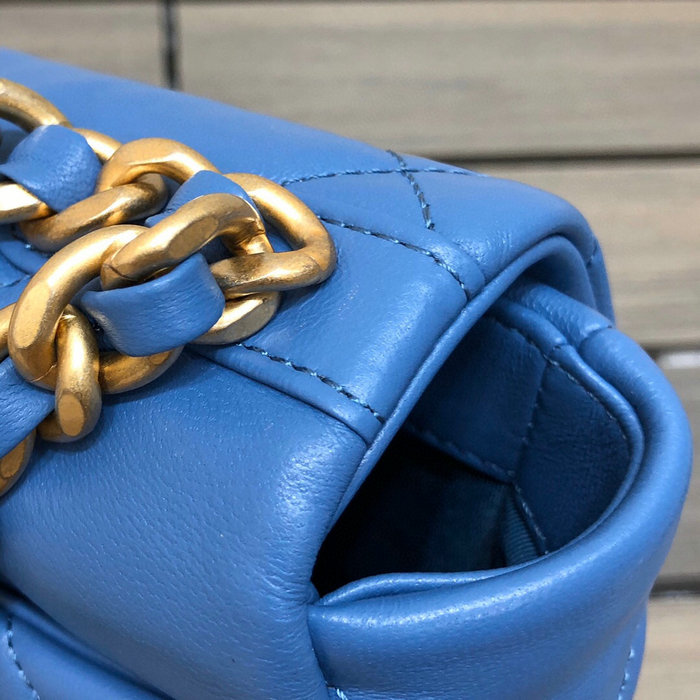 Chanel 19 Lambskin Flap Bag Blue AS1160