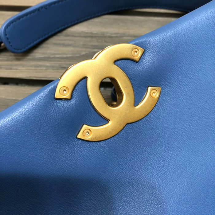 Chanel 19 Lambskin Flap Bag Blue AS1160