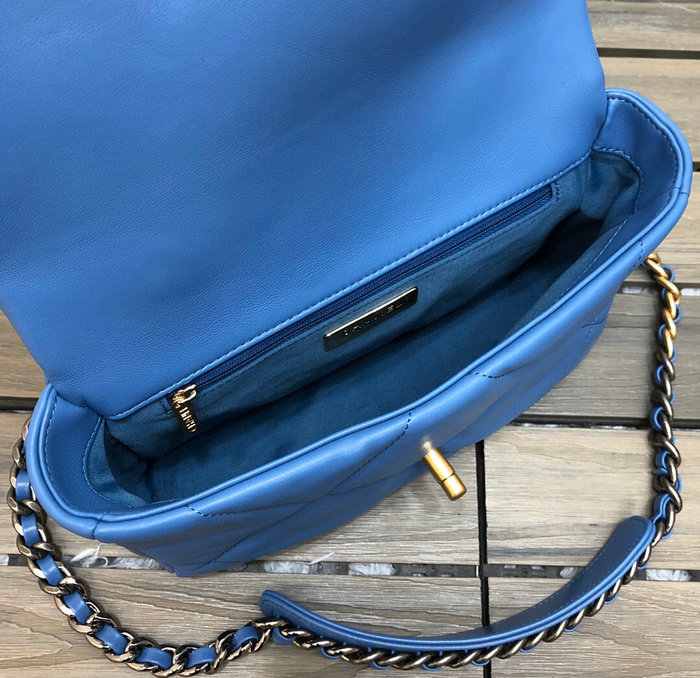 Chanel 19 Lambskin Flap Bag Blue AS1160