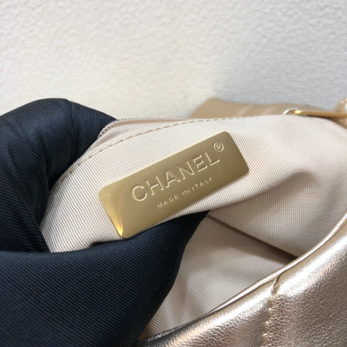 Chanel 19 Lambskin Flap Bag Gold AS1160