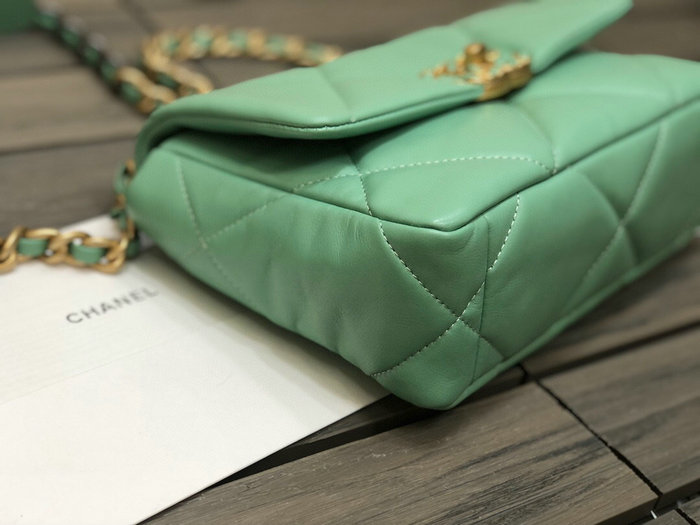 Chanel 19 Lambskin Flap Bag Green AS1160