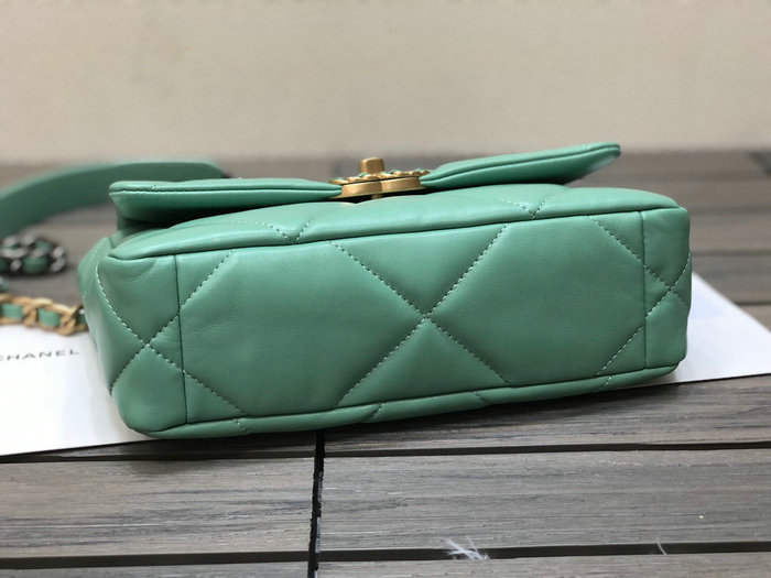 Chanel 19 Lambskin Flap Bag Green AS1160