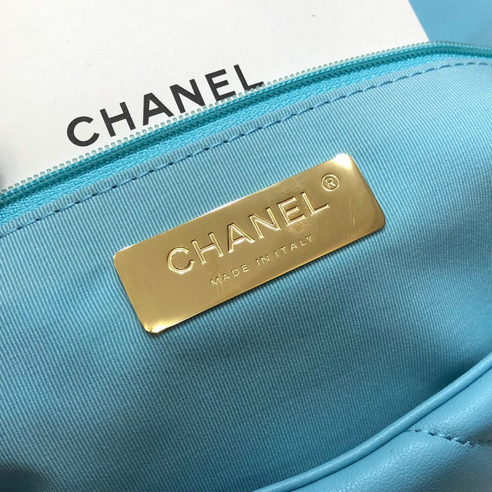 Chanel 19 Lambskin Flap Bag Light Blue AS1160