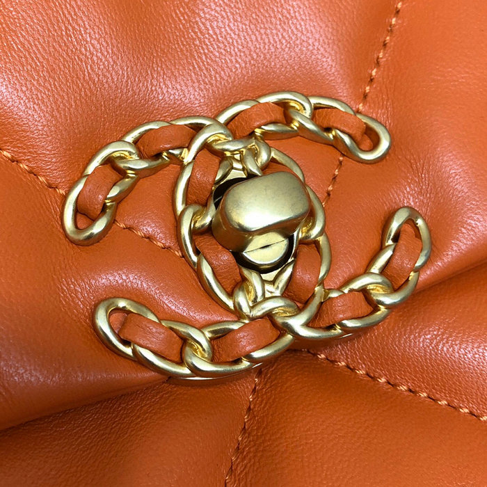 Chanel 19 Lambskin Flap Bag Orange AS1160