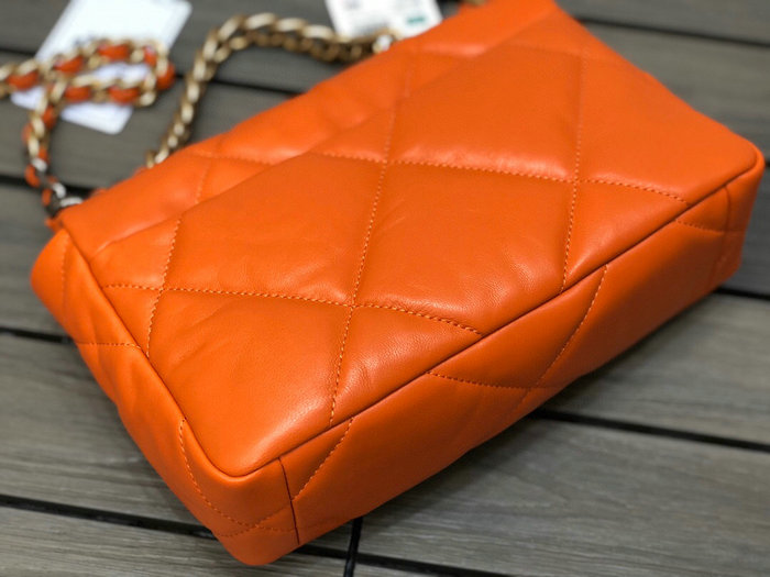 Chanel 19 Lambskin Flap Bag Orange AS1160