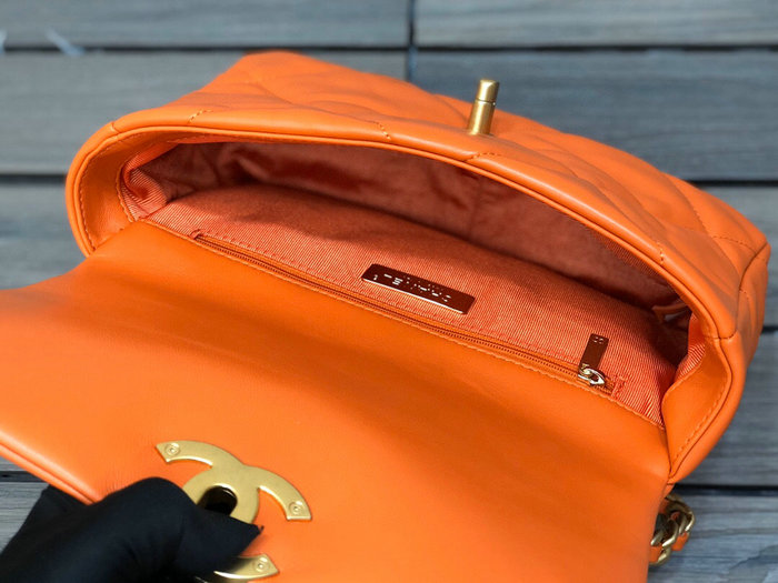 Chanel 19 Lambskin Flap Bag Orange AS1160