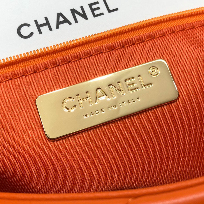 Chanel 19 Lambskin Flap Bag Orange AS1160