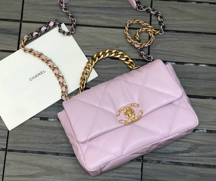 Chanel 19 Lambskin Flap Bag Pink AS1160