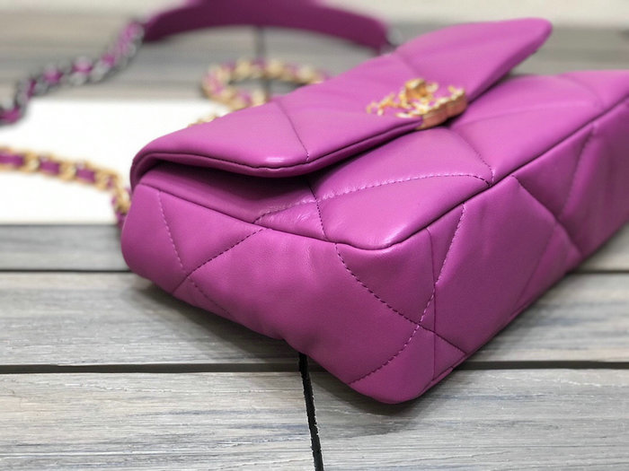 Chanel 19 Lambskin Flap Bag Purple AS1160