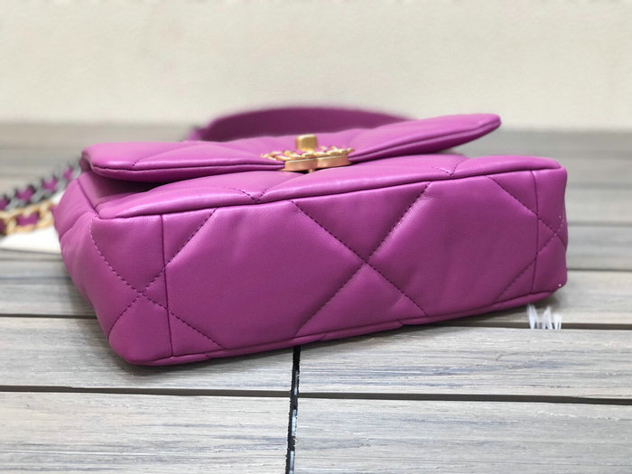 Chanel 19 Lambskin Flap Bag Purple AS1160