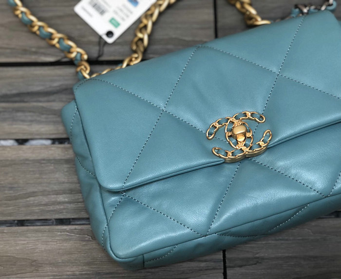 Chanel 19 Lambskin Flap Bag Skyblue AS1160