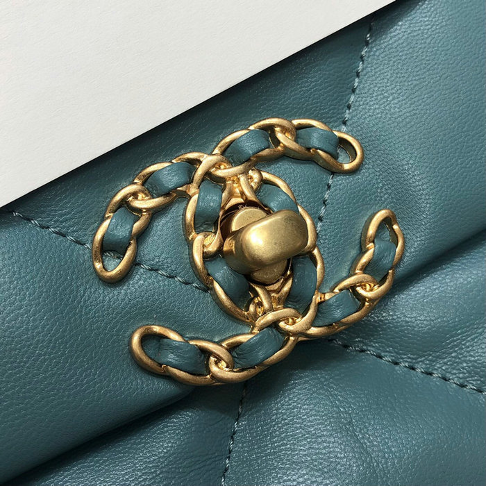 Chanel 19 Lambskin Flap Bag Skyblue AS1160