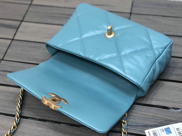 Chanel 19 Lambskin Flap Bag Skyblue AS1160