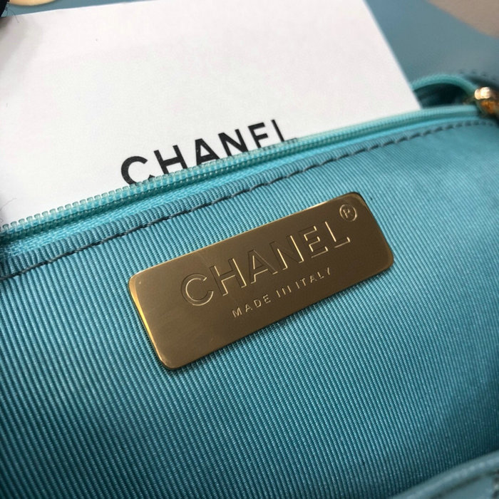 Chanel 19 Lambskin Flap Bag Skyblue AS1160