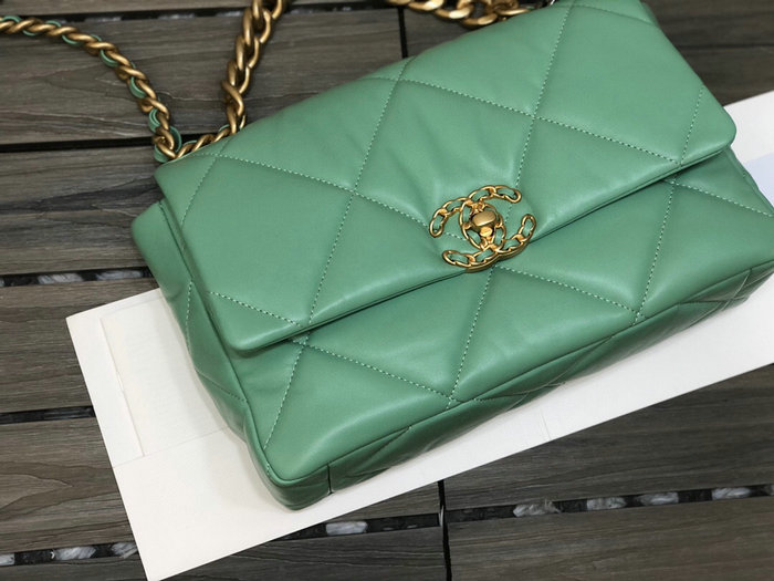 Chanel 19 Lambskin Large Flap Bag Green AS1161