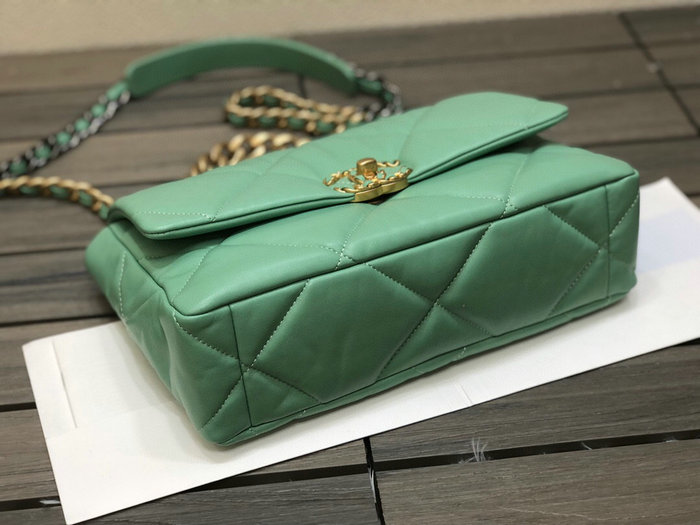 Chanel 19 Lambskin Large Flap Bag Green AS1161