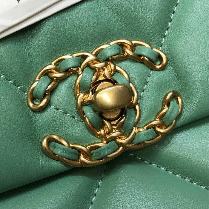 Chanel 19 Lambskin Large Flap Bag Green AS1161