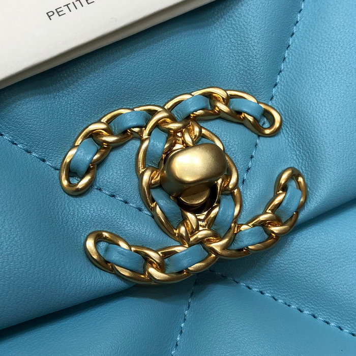 Chanel 19 Lambskin Large Flap Bag Light Blue AS1161