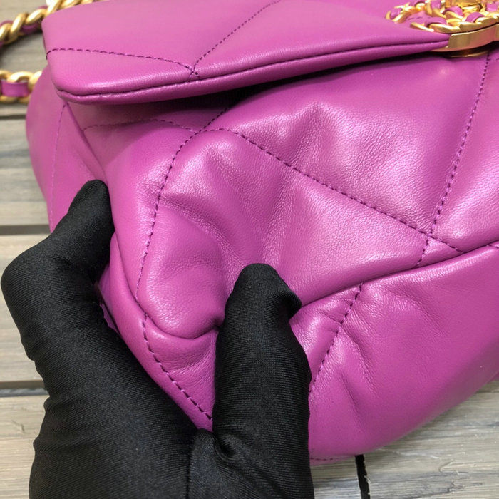 Chanel 19 Lambskin Large Flap Bag Purple AS1161