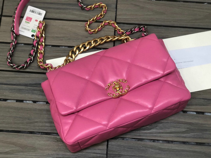 Chanel 19 Lambskin Large Flap Bag Rose AS1161