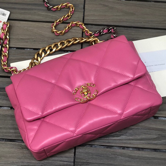 Chanel 19 Lambskin Large Flap Bag Rose AS1161