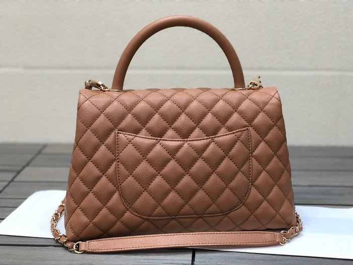 Chanel Flap Bag with Top Handle Camel A92991