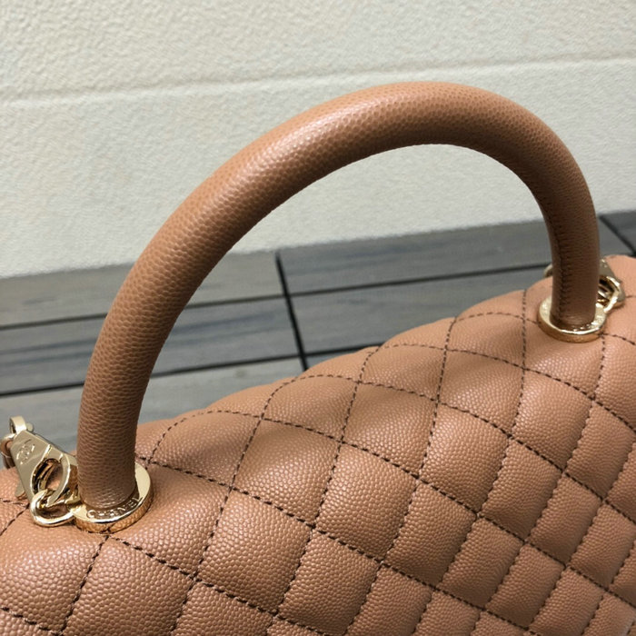 Chanel Flap Bag with Top Handle Camel A92991