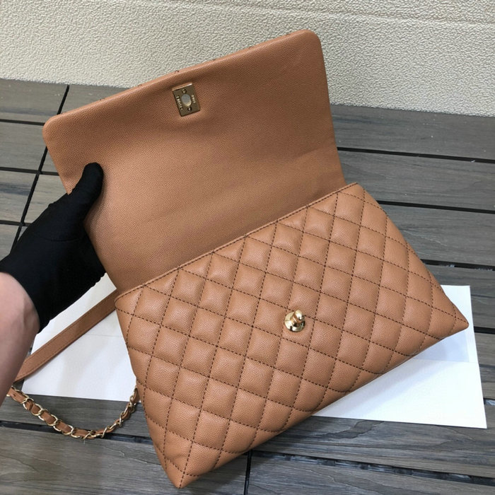 Chanel Flap Bag with Top Handle Camel A92991