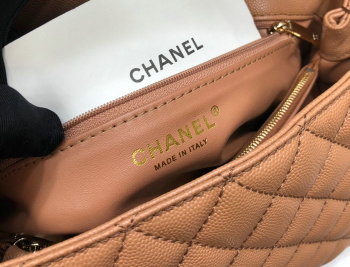 Chanel Flap Bag with Top Handle Camel A92991