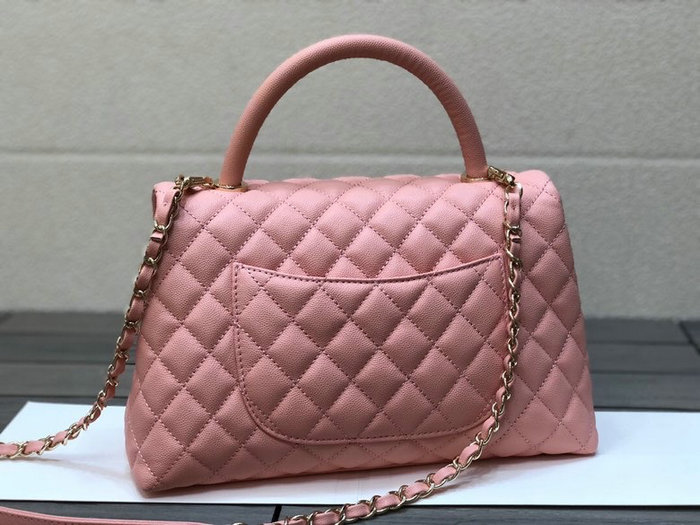 Chanel Flap Bag with Top Handle Pink A92991