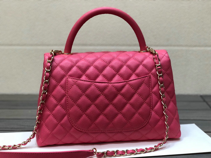 Chanel Flap Bag with Top Handle Rose A92991