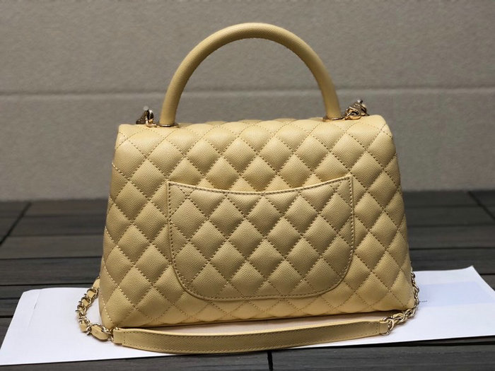 Chanel Flap Bag with Top Handle Yellow A92991