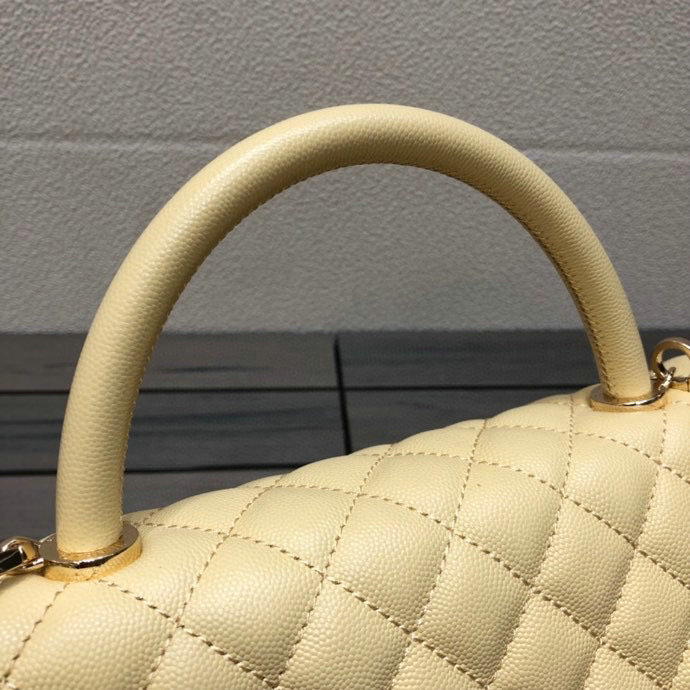 Chanel Flap Bag with Top Handle Yellow A92991