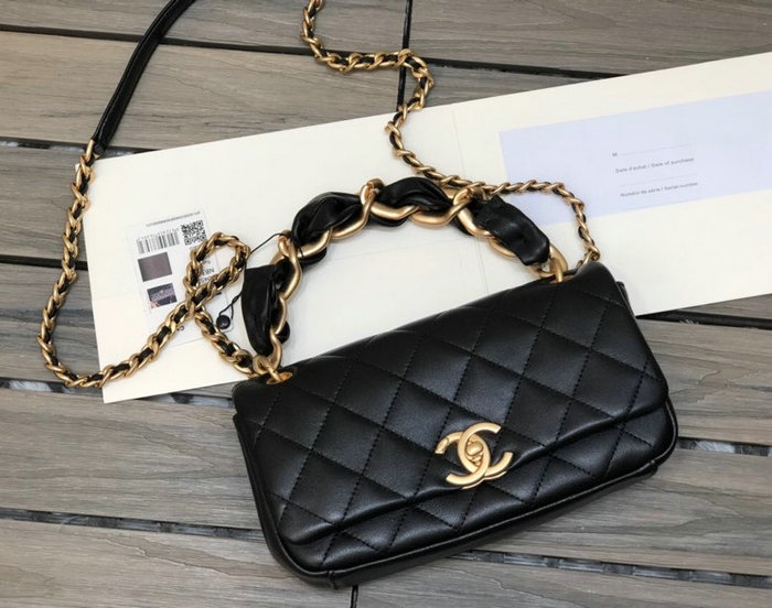 Chanel Lambskin Flap Bag Black AS2388