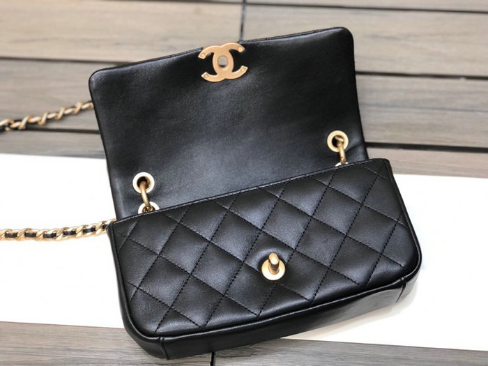 Chanel Lambskin Flap Bag Black AS2388