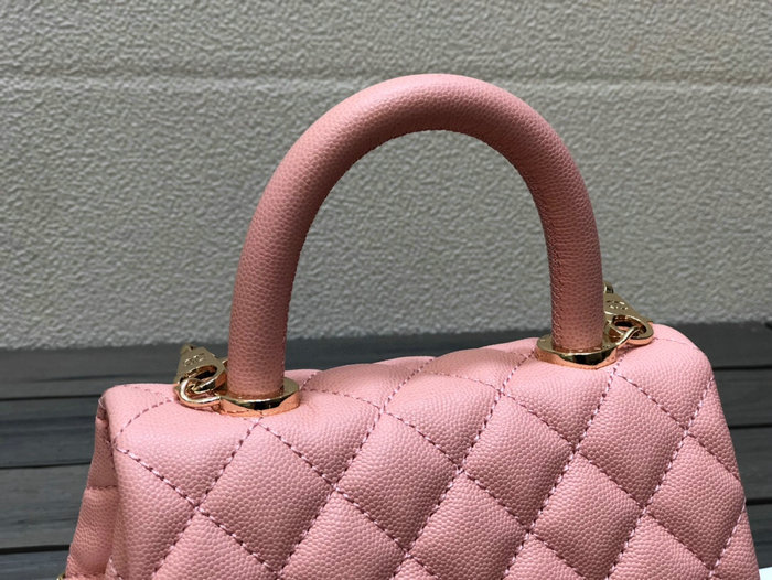 Chanel Mini Flap Bag with Top Handle Pink AS2215