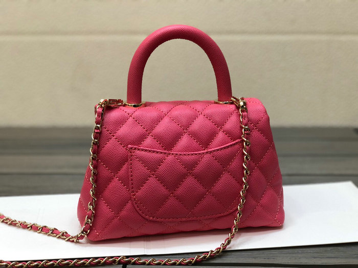 Chanel Mini Flap Bag with Top Handle Rose AS2215