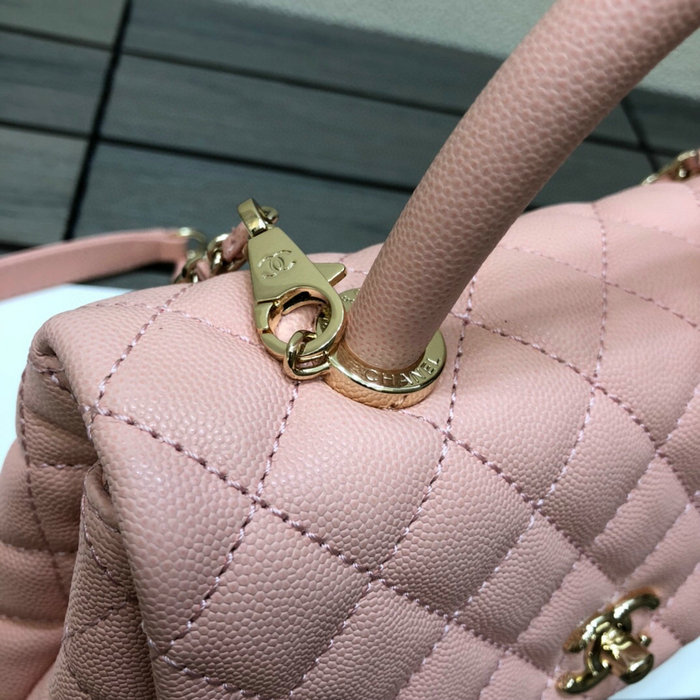 Chanel Small Flap Bag with Top Handle Pink A92990