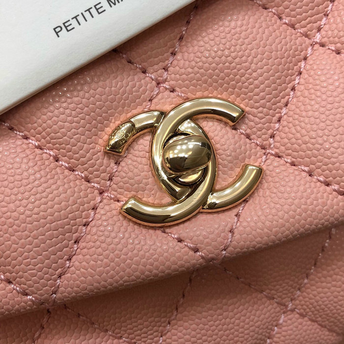 Chanel Small Flap Bag with Top Handle Pink A92990