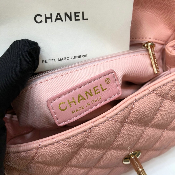 Chanel Small Flap Bag with Top Handle Pink A92990