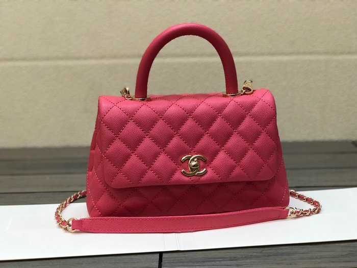 Chanel Small Flap Bag with Top Handle Rose A92990