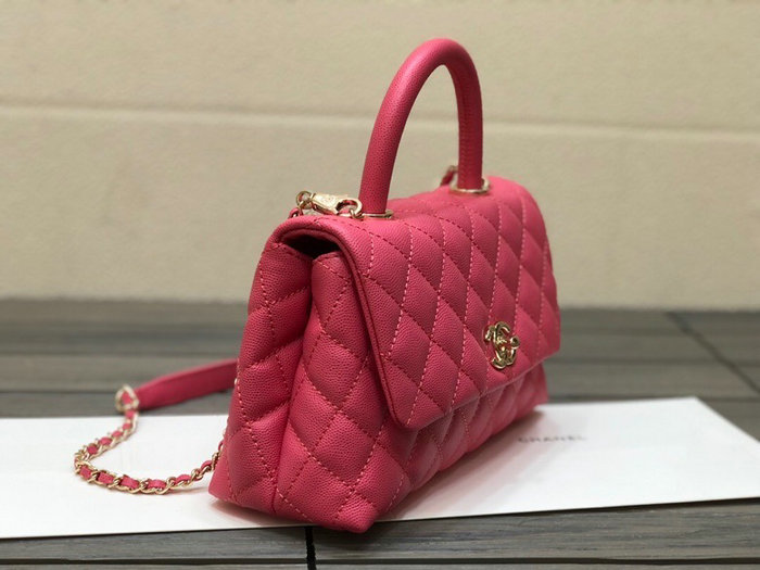 Chanel Small Flap Bag with Top Handle Rose A92990