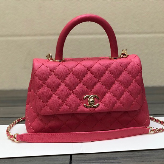 Chanel Small Flap Bag with Top Handle Rose A92990