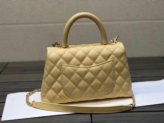 Chanel Small Flap Bag with Top Handle Yellow A92990