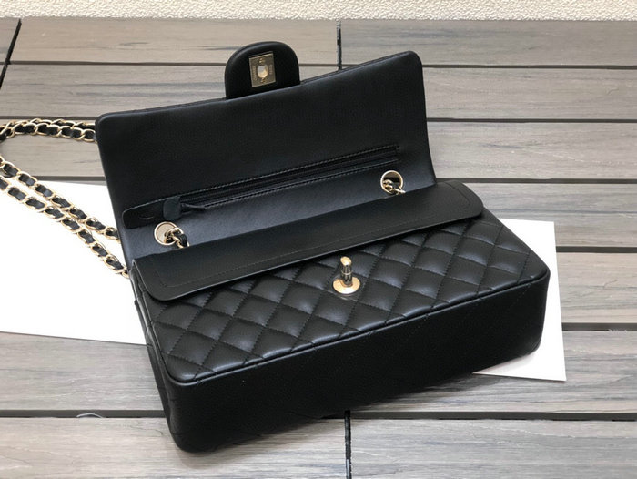 Classic Chanel Lambskin Medium Flap Bag Black CF1112