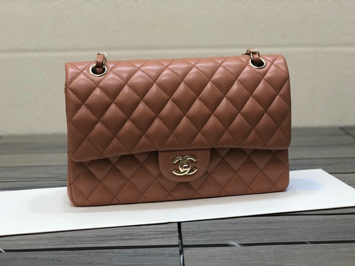 Classic Chanel Lambskin Medium Flap Bag Camel CF1112